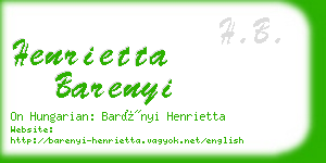 henrietta barenyi business card